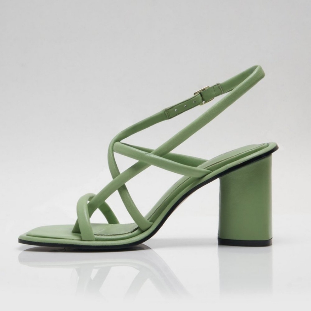 NEW Free People Secretly Sage Green Perth Strappy Slingback Heels - Picture 10 of 16